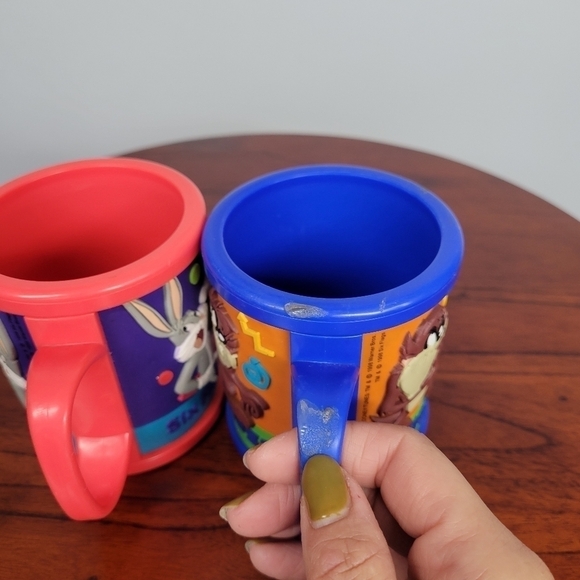 Vintage 1998 Six Flags Bugs Bunny and TAZ Tasmanian Devil Plastic Mugs‎ Retro - Picture 7 of 17